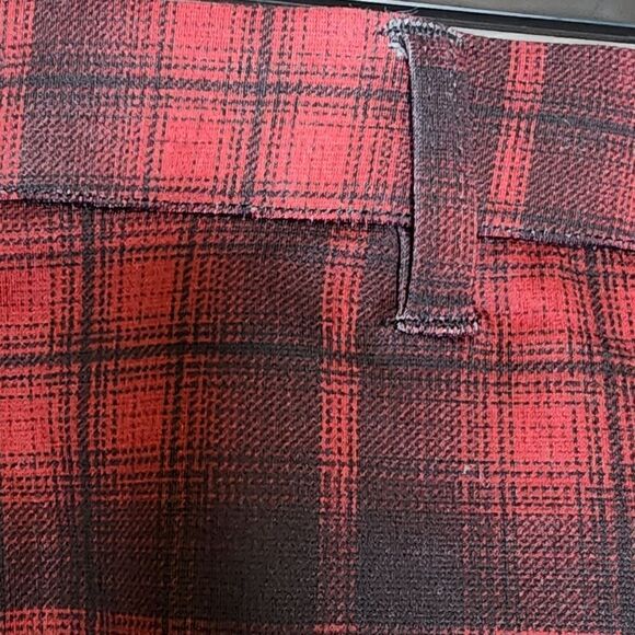 4X Plussize Red Buffalo Plaid Mini Skirt High Rise Pockets Belt loops Stretch Kn - Picture 6 of 13